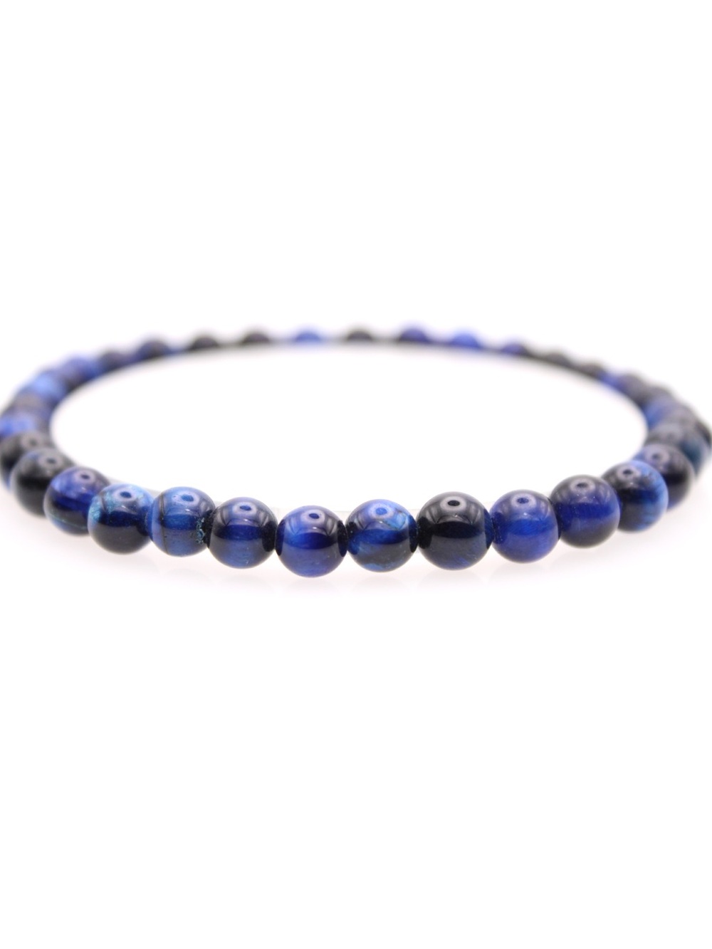 Blue Tiger Eye Beaded Stretch Bracelet - Women Jewelry
